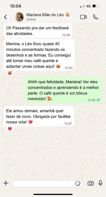Depoimento real de mae no WhatsApp