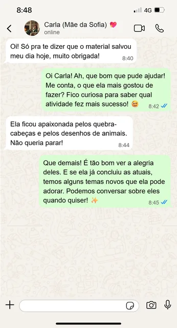 Depoimento real de mae no WhatsApp