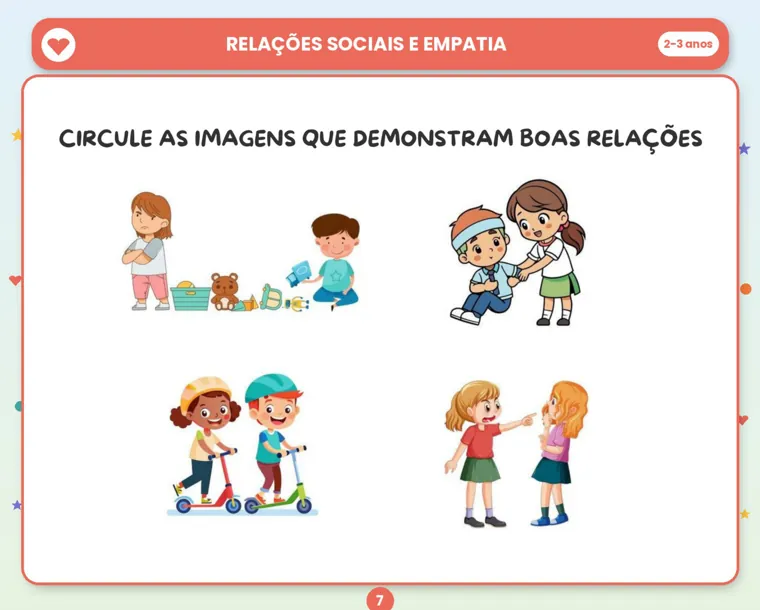 Atividade real do kit: boas relações